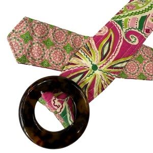 Vera Bradley Pink Paisley Reversible Cloth Belt, Large